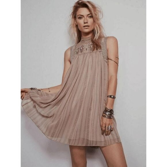 Free People Penny Georgette Babylon Sleeveless Babydoll Dress Size S - Picture 15 of 15